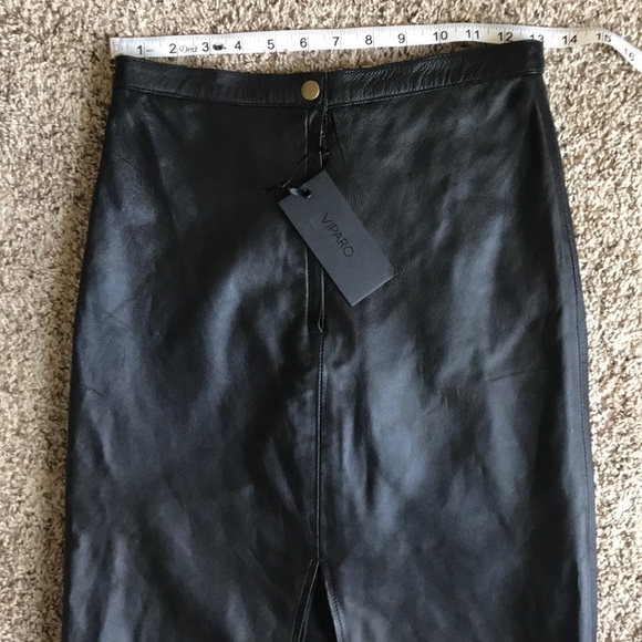 Viparo | 100% Leather Skirt - Picture 6 of 8
